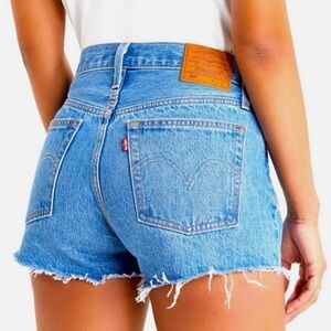 Levi's 501 High-Rise Denim Shorts - Blue